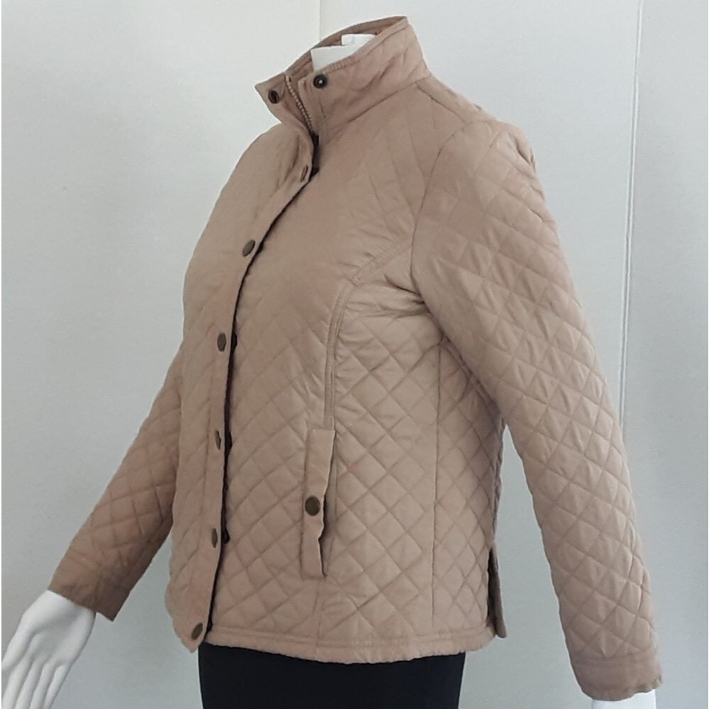 MISS ASHLEY by 26 International Beige Quilted Puffer Jacket Sz SP - Picture 4 of 11